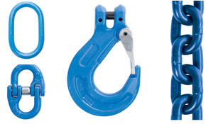 G10 Lifting Chain Sling 6mm 2 Leg x 1m with Safety Hooks