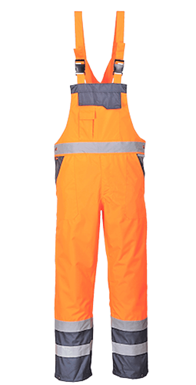 Orange hi vis sales bib and brace waterproof