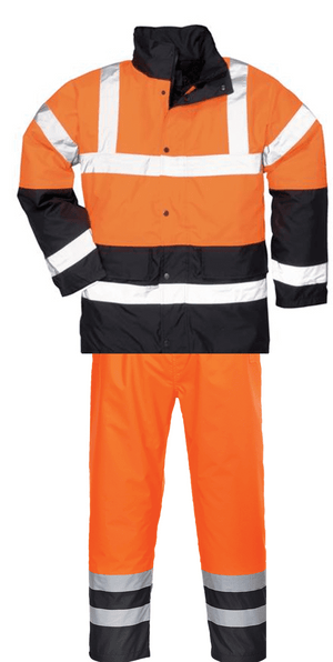 Hi-Vis Waterproof Jacket & Trouser Set - Two Tone