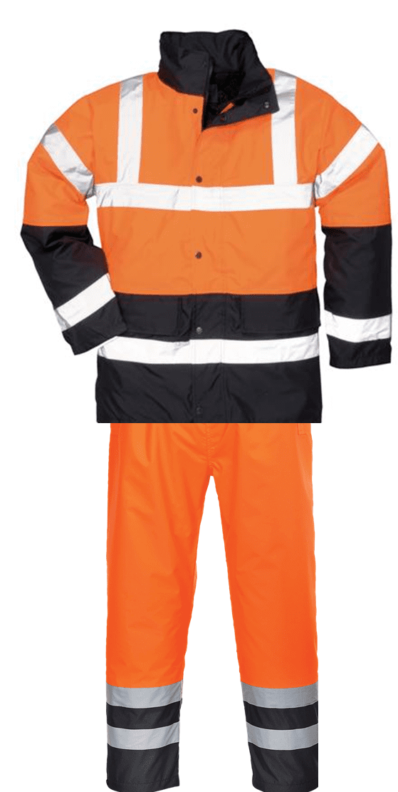 Hi-Vis Waterproof Jacket & Trouser Set - Two Tone