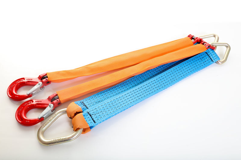 Winch Brother Strap with Chains, Safety Hooks & Sleeving