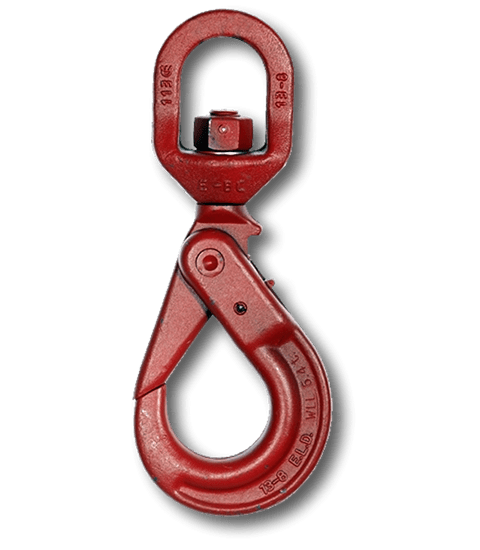 Grade 80 swivel auto-lock hook