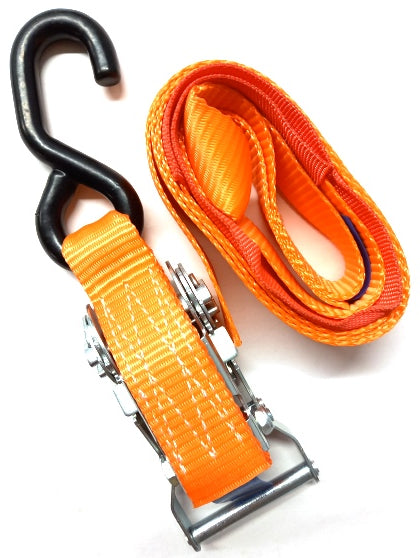 Motorcycle 35mm Ratchet Strap - S Hook and Loop