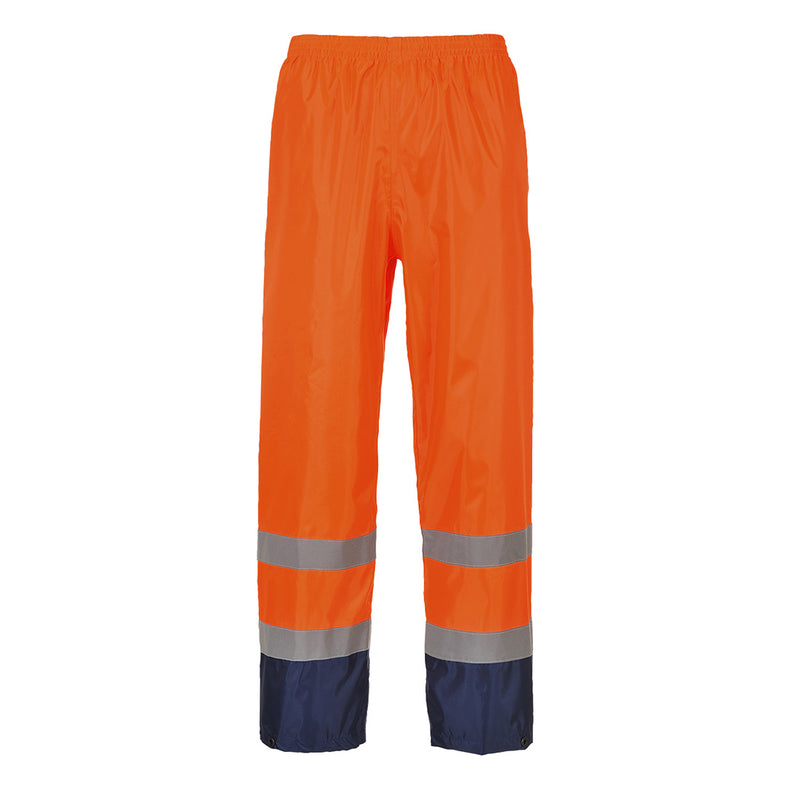 Hi-vis orange and navy waterproof trousers