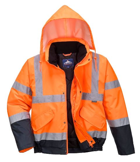 Hi Vis Bomber Jacket Two-Tone - Orange & Navy. Portwest S266