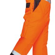 Hi Vis Bib & Brace - waterproof - Unlined Orange/Navy. Portwest S488