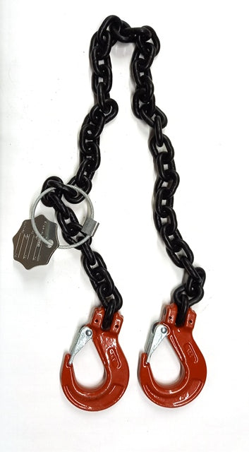 Single leg chain sling with sling hooks