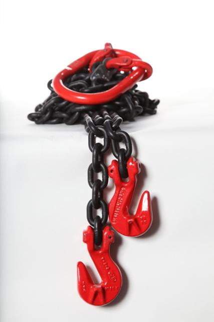 Lifting Chain Sling 2 x 2m Leg with Grab Hooks (G80)