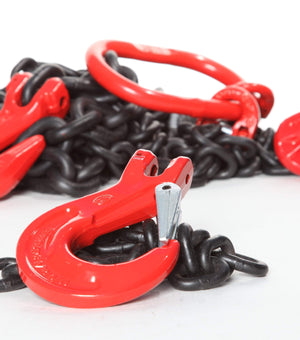 Lifting Chain Sling 2 x 2m Leg with Safety Hooks (G80)