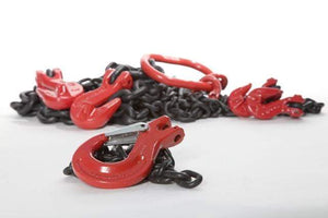 4 x 3m Leg Lifting Chain Sling with Safety Hooks & Shorteners (G80)